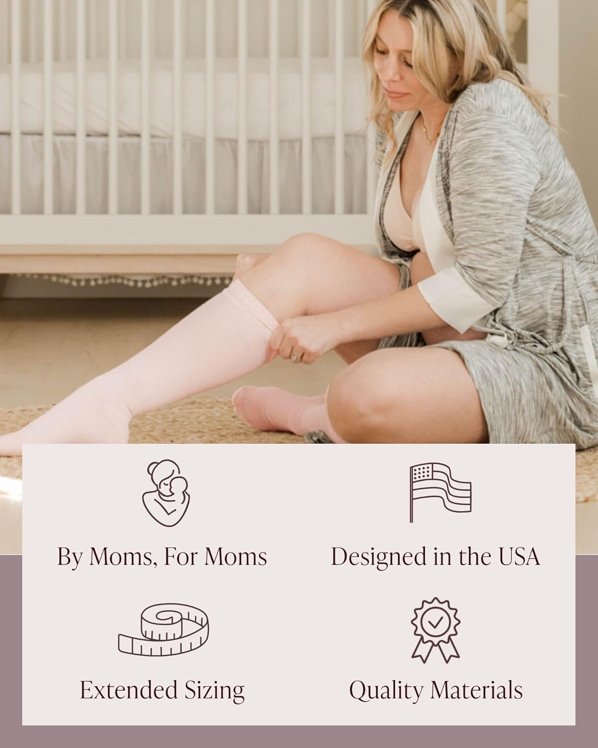 Compression Socks 2-Pack | Graduated Compression Socks for Circulation Pregnancy Travel - Image 3