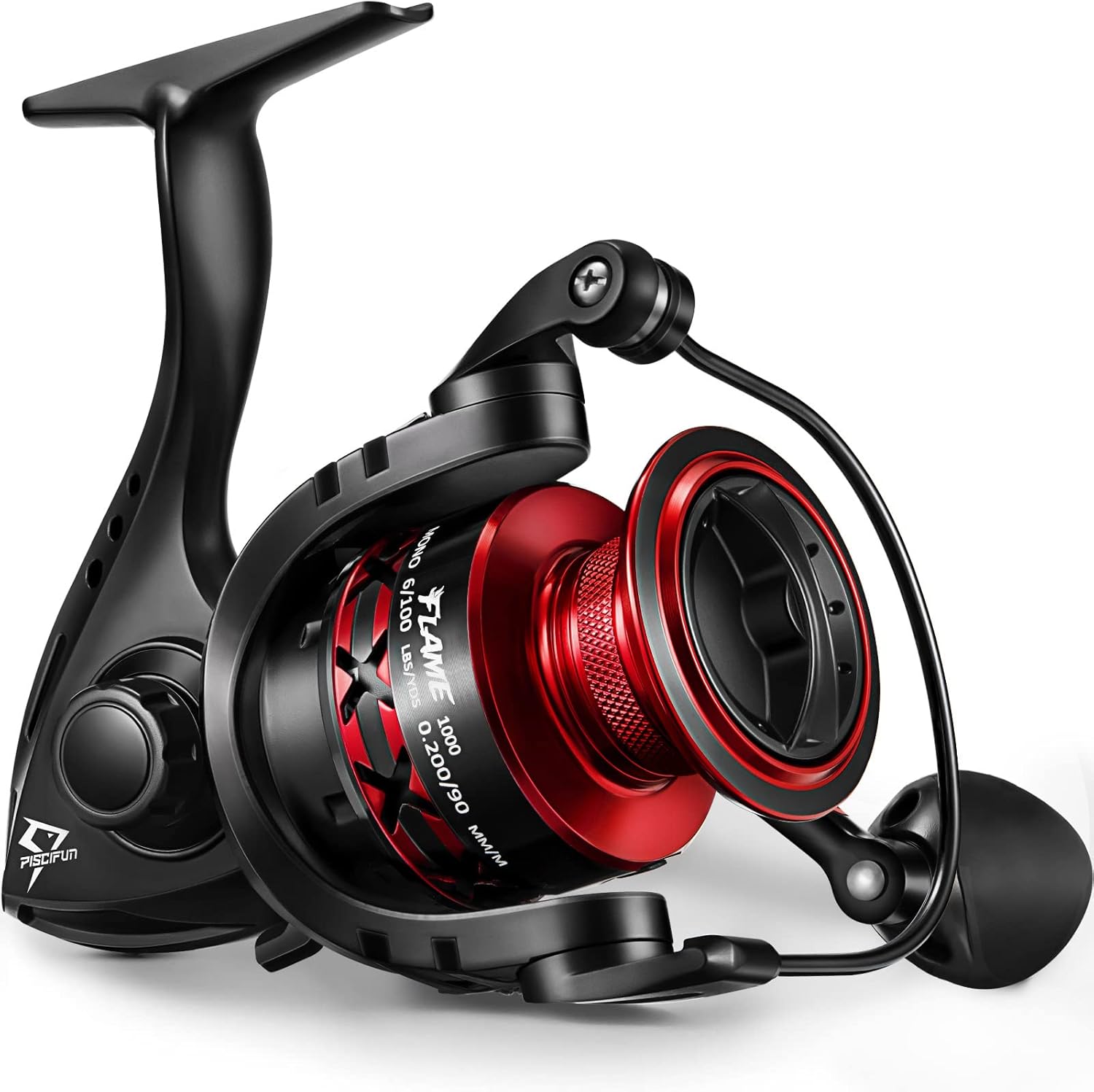 Piscifun Flame Spinning Reels, Lightweight 9+1BB Ultra Smooth Spinning Fishing Reels, 19.8LBs Max Drag, 500, 1000, 2000, 3000, 4000, 5000 Series, Red & Gold & Blue
