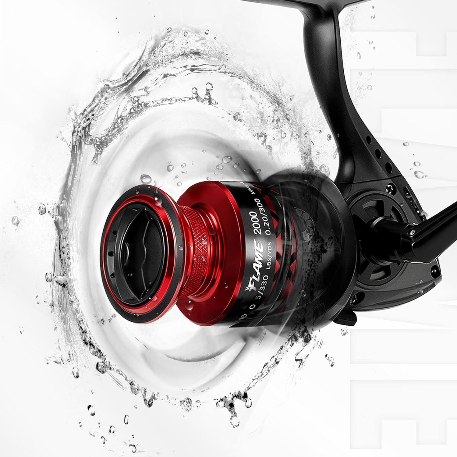 Piscifun Flame Spinning Reels, Lightweight 9+1BB Ultra Smooth Spinning Fishing Reels, 19.8LBs Max Drag, 500, 1000, 2000, 3000, 4000, 5000 Series, Red & Gold & Blue - Image 4