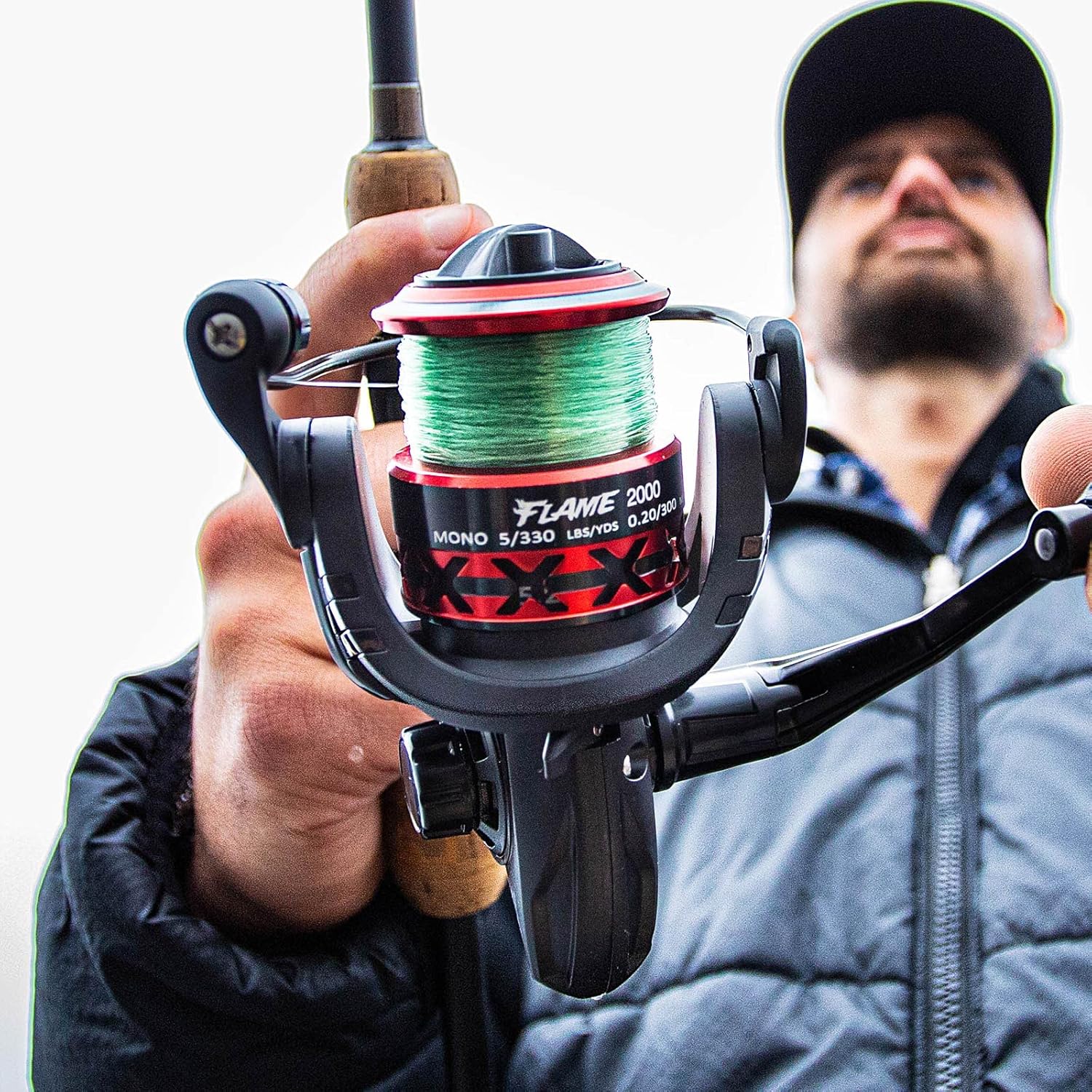 Piscifun Flame Spinning Reels, Lightweight 9+1BB Ultra Smooth Spinning Fishing Reels, 19.8LBs Max Drag, 500, 1000, 2000, 3000, 4000, 5000 Series, Red & Gold & Blue - Image 6