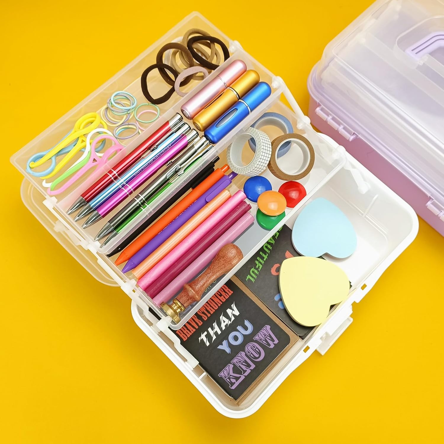 Tackle Box Organizers and Storage,10inch Craft Organizers and Storage,Three-Layer Sewing Box With 2 Trays,Medicine Storage Box With Handle For Nail、Makeup、Diamond Painting、Building Blocks (White) - Image 6