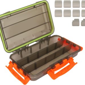 TRUSCEND Fishing Tackle Box Organizer and Storage, 3600 Waterproof Plastic Ice Fishing Lure Box, Bulk Saltwater Fishing Tackle Box Container for snacks with Adjustable Dividers, Fishing Gifts for Man